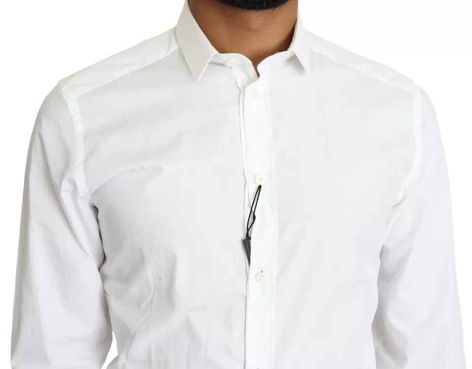 Dolce & Gabbana White Cotton Top GOLD Shirt
